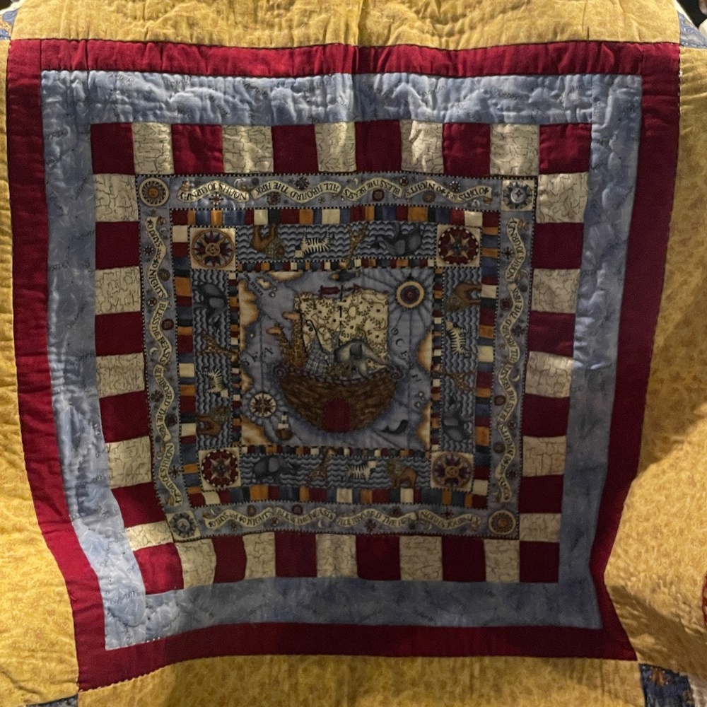Hand-Maid Noah's Ark Themed Small Quilt/Wall Hanging